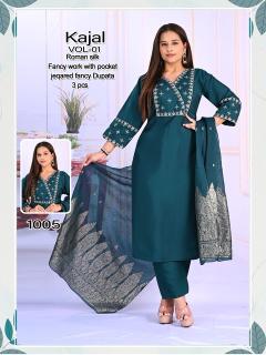 Desi kudi kajal 3pcs designer kurtis wholesaler
